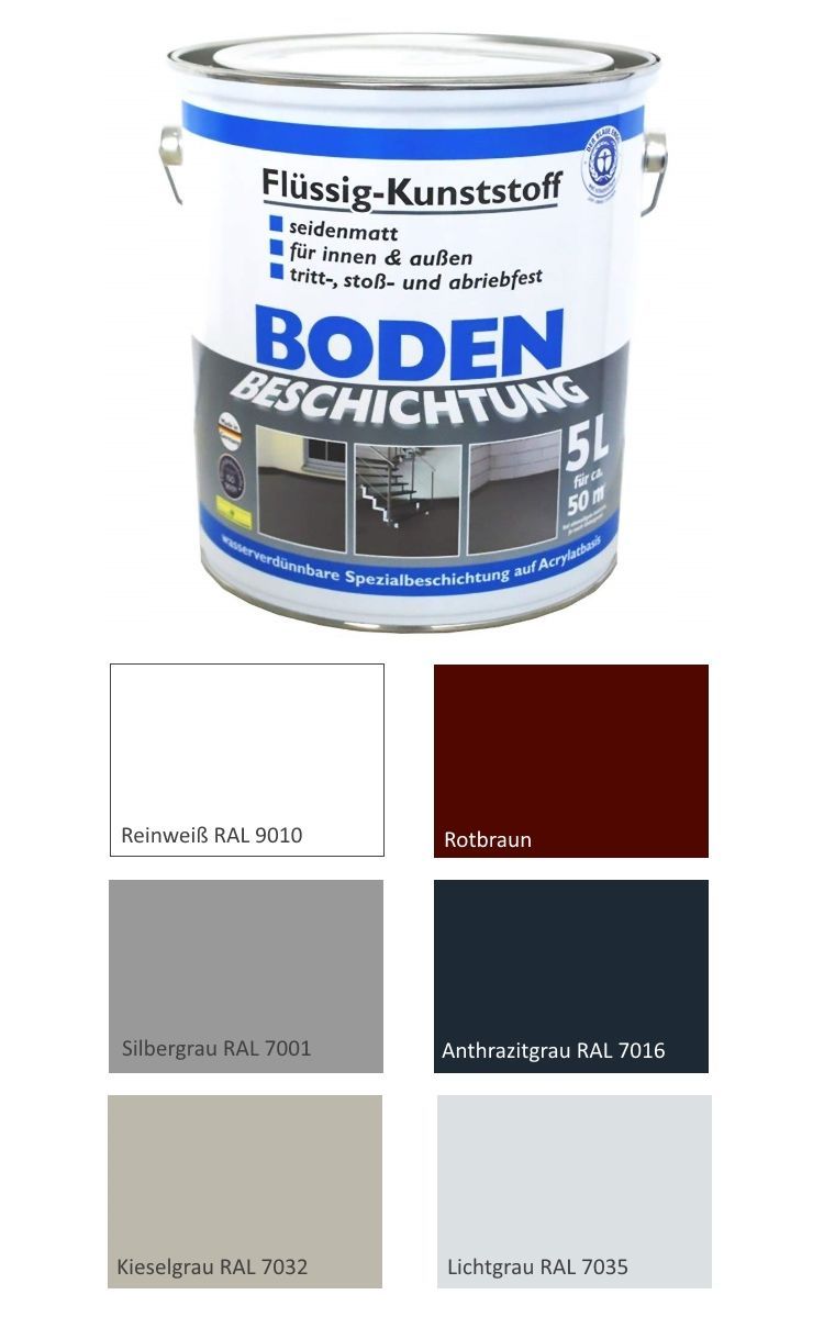 Wilckens Flüssig-Kunststoff Boden; Silbergrau RAL 7001