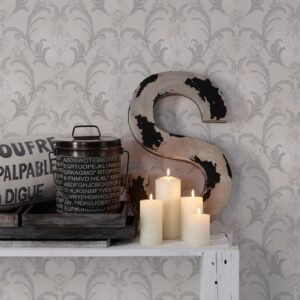€ 1,50 qm   1 Ro. AS Creation 94338-5 Hermitage Vlies Barockstil weiß weißgrau Satin