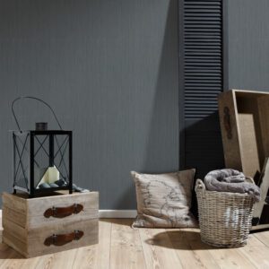 €2,83 qm 1 Ro. AS Creation Architects Paper 95862-5 Vlies Streifen Effekt anthrazitgrau metallic
