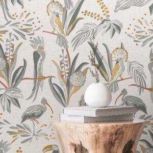 €5,62qm 1 Ro. AS Creation 38898-4 House of Turnowsky Toucan Dschungel helle Grautöne Senf