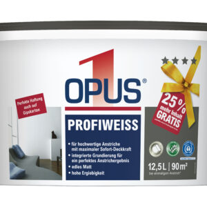€4,00L  12,5 L Opus Profiweiß 2 in 1 hochdeckende Wandinnenfarbe hochergiebig