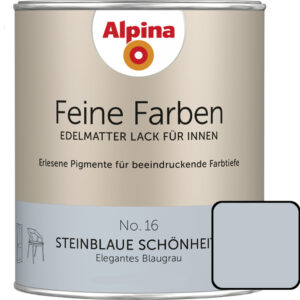 €16,00L  750 ml Alpina Feine Farben No.16 Steinblaue Schönheit elegantes blaugrau edelmatter Lack