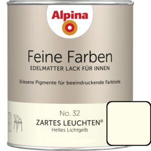 €16,00L  750 ml Alpina Feine Farben No.32 Zartes Leuchten helles lichtgelb edelmatter Lack