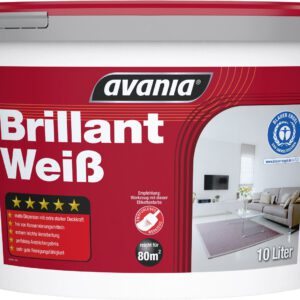 €4,00L  10L Avania Brillantweiß Innenfarbe starke Deckkraft matt hohe Reichweite