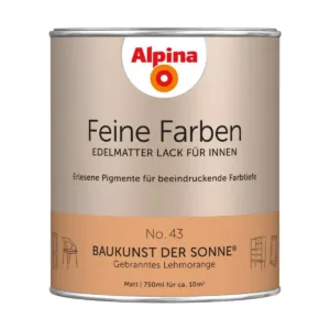 €16,00L  750 ml Alpina Feine Farben No.43 Baukunst der Sonne lehmorange edelmatter Lack