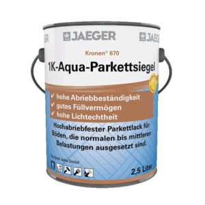 €15,58L   2,5 L  Jaeger  Kronen 670  1 K - Aqua-PU Parkettsiegel Holzversiegelung seidenglanz