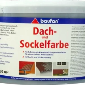 €9,19L  5 L  Baufan Dach-& und Sockelfarbe basaltgrau hochdeckend wetterbeständig