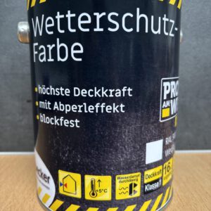€10,78 L  2,5L Wetterschutzfarbe Holzdeckfarbe 9003 signalweiß samtiger Glanz alle Hölzer , Hart-PVC ect